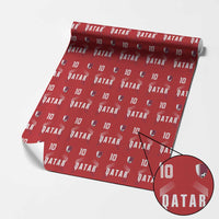 Qatar Soccer Sports Graphic Number 10 Jersey Style Wrapping Paper Roll Proud Qatari Football Fans Game Day Pride