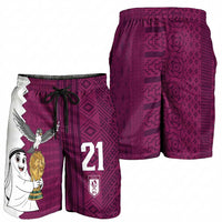Qatar WC26 Custom Shorts for Men Funny La'eeb with Arabic Pattern