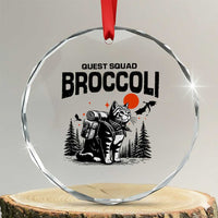 Quest Squad Broccoli Cat Crystal Glass Ornament Funny Hiking Adventure Cute Camping Feline TS02