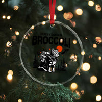 Quest Squad Broccoli Cat Crystal Glass Ornament Funny Hiking Adventure Cute Camping Feline - Wonder Print Shop