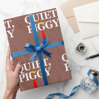 Quiet Piggy Funny Blonde Wrapping Paper Roll Political Satire Humor Free Speech - Wonder Print Shop