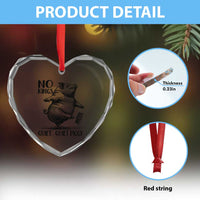 Quiet Piggy No Kings Heart Crystal Glass Ornament Funny Sarcastic Political - Wonder Print Shop
