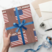 Quiet Piggy Patriotic Meme Wrapping Paper Roll Satirical USA Flag Free Speech - Wonder Print Shop