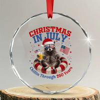 Raccoon 250th Anniversary Crystal Glass Ornament Christmas in July