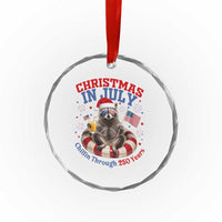 Raccoon 250th Anniversary Crystal Glass Ornament Christmas in July