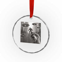 Raccoon Selfie With Bigfoot UFO Crystal Glass Ornament Funny Feral Lover Gifts TS10