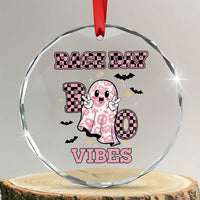 Race Car Halloween Crystal Glass Ornament Boo Checkered Coquette Bow TS14