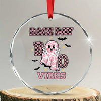 Race Car Halloween Crystal Glass Ornament Boo Checkered Coquette Bow TS14