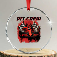 Racing Car Checkered Flag Crystal Glass Ornament Pit Crew Race Car TS14