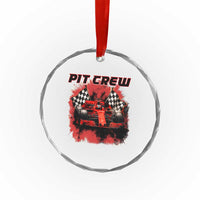 Racing Car Checkered Flag Crystal Glass Ornament Pit Crew Race Car TS14