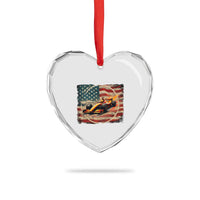 Racing Car Heart Crystal Glass Ornament Patriotic American Flag Race - Wonder Print Shop