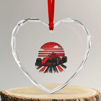 Racing Car Red Speed Motorsport Heart Crystal Glass Ornament - Wonder Print Shop