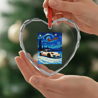 Racing Sports Car Heart Crystal Glass Ornament Porsche 911 Starry Night Racing Silhouette - Wonder Print Shop
