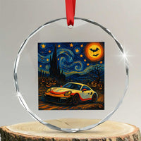 Racing Sports Crystal Glass Ornament Starry Night 911 Silhouette Halloween - Wonder Print Shop