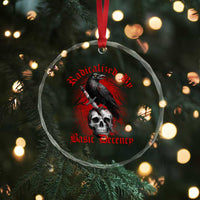 Radicalized By Basic Decency Crystal Glass Ornament Vintage Gothic Victorian Crow Skull TS11