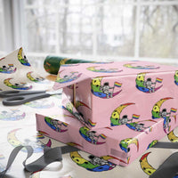 Rainbow Astronaut On The Moon LGBT Wrapping Paper Roll Spaceman Pride Month
