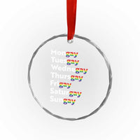 Rainbow Days Of The Week Mongay Tuesgay Crystal Glass Ornament Funny LGBT Pride Month
