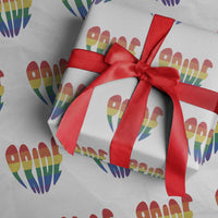 Rainbow Heart Pride Wrapping Paper Roll LGBTQ Support Graphic