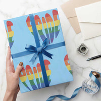 Rainbow Heart Pride Wrapping Paper Roll LGBTQ Support Graphic