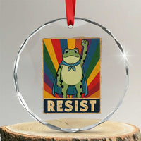 Rainbow Resist Frog Crystal Glass Ornament Portland Pride and Protest Resistance - Wonder Print Shop