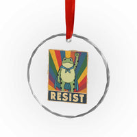 Rainbow Resist Frog Crystal Glass Ornament Portland Pride and Protest Resistance TS02