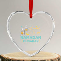 Ramadan Mubarak Muslim Heart Crystal Glass Ornament - Wonder Print Shop