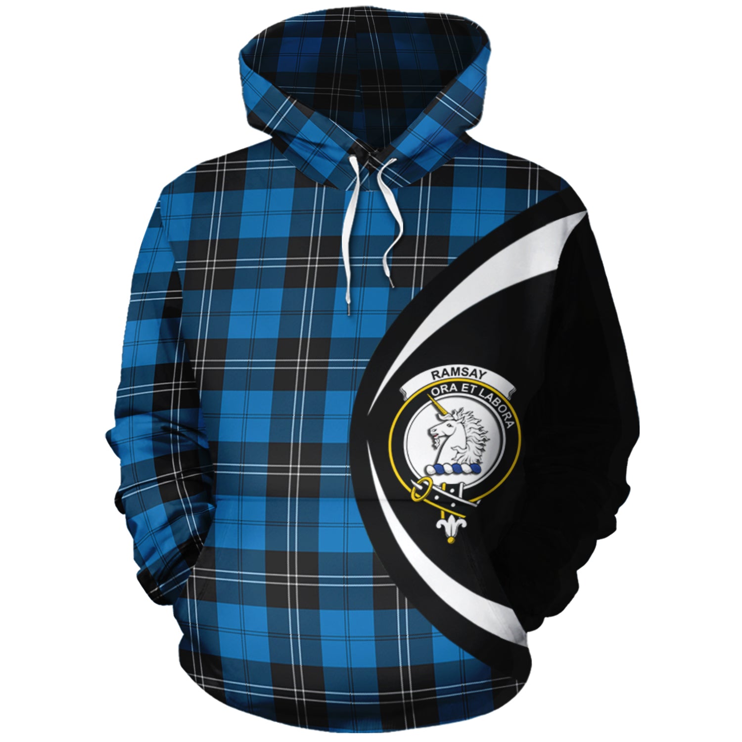 scottish-ramsay-blue-ancient-clan-crest-circle-style-tartan-hoodie
