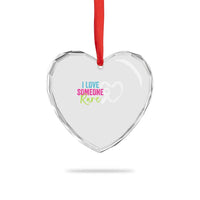 Rare Disease Awareness Heart Crystal Glass Ornament I Love Someone Rare Zebra Ribbon