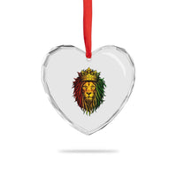Rasta Reggae Lion Heart Crystal Glass Ornament Jamaican Pride Lion of Judah Gift for Rastafari - Wonder Print Shop