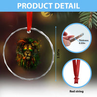 Rasta Reggae Lion Smoking Weed Crystal Glass Ornament Jamaican Reggae Music and Weed Lovers - Wonder Print Shop