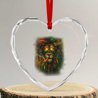Rasta Reggae Lion Smoking Weed Heart Crystal Glass Ornament Jamaican Reggae Music and Weed Lovers - Wonder Print Shop