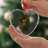 Rasta Reggae Lion Smoking Weed Heart Crystal Glass Ornament Jamaican Reggae Music and Weed Lovers - Wonder Print Shop