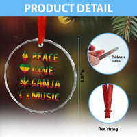 Rasta Weed Crystal Glass Ornament Peace Love Ganja Marijuana Cannabis Reggae Music - Wonder Print Shop