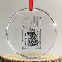 Rattlesnake Surveillance Camera US Flag Camo Graphic Crystal Glass Ornament Dont Flock Me