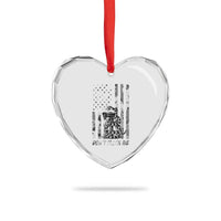 Rattlesnake Surveillance Camera US Flag Camo Graphic Heart Crystal Glass Ornament Dont Flock Me