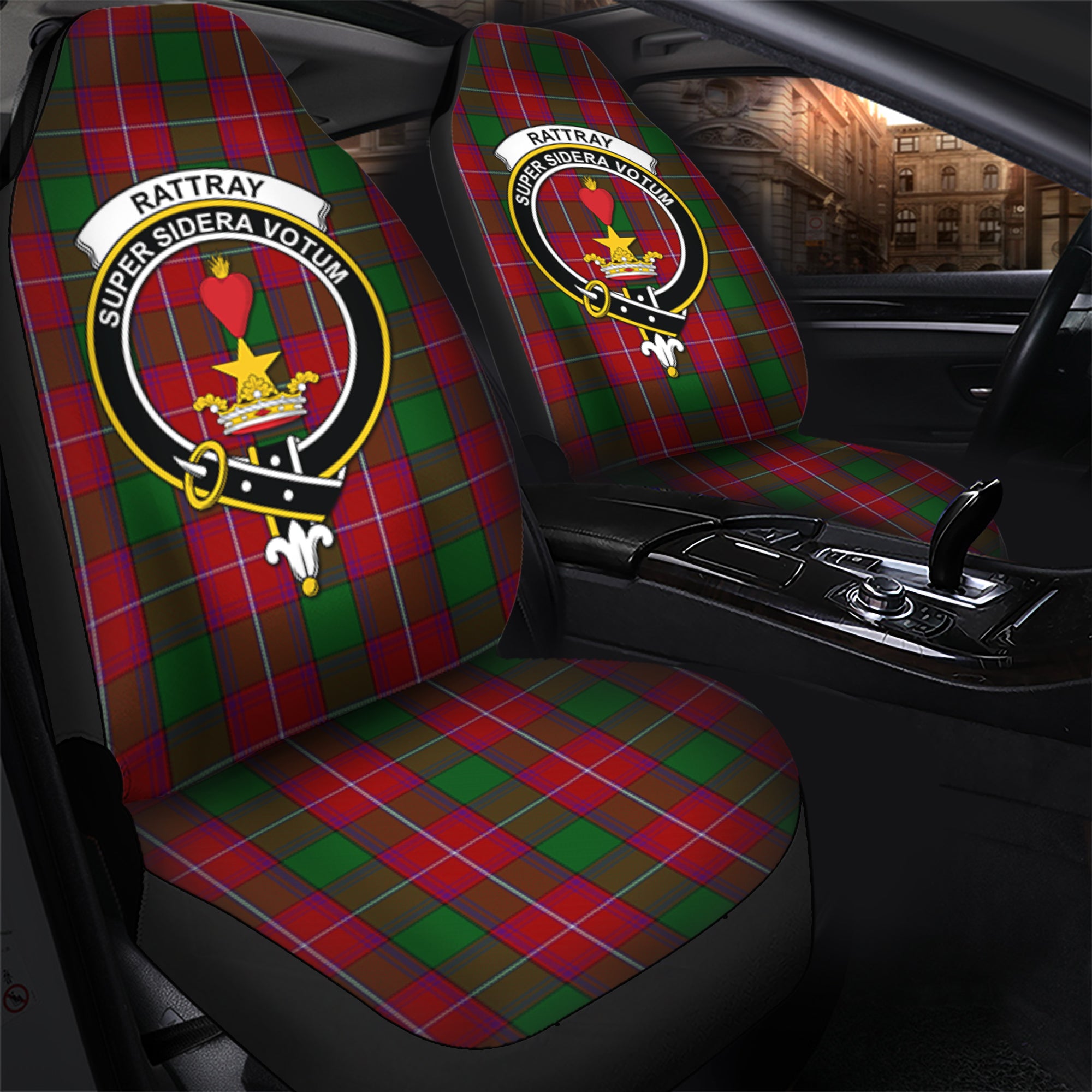 Rattray Clan Tartan Car Seat Cover, Family Crest Tartan Seat Cover TS23