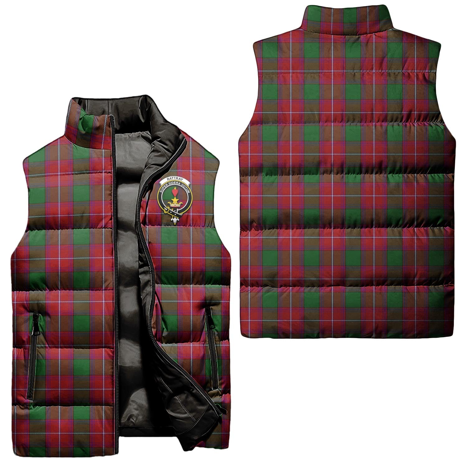 rattray-clan-puffer-vest-family-crest-plaid-sleeveless-down-jacket