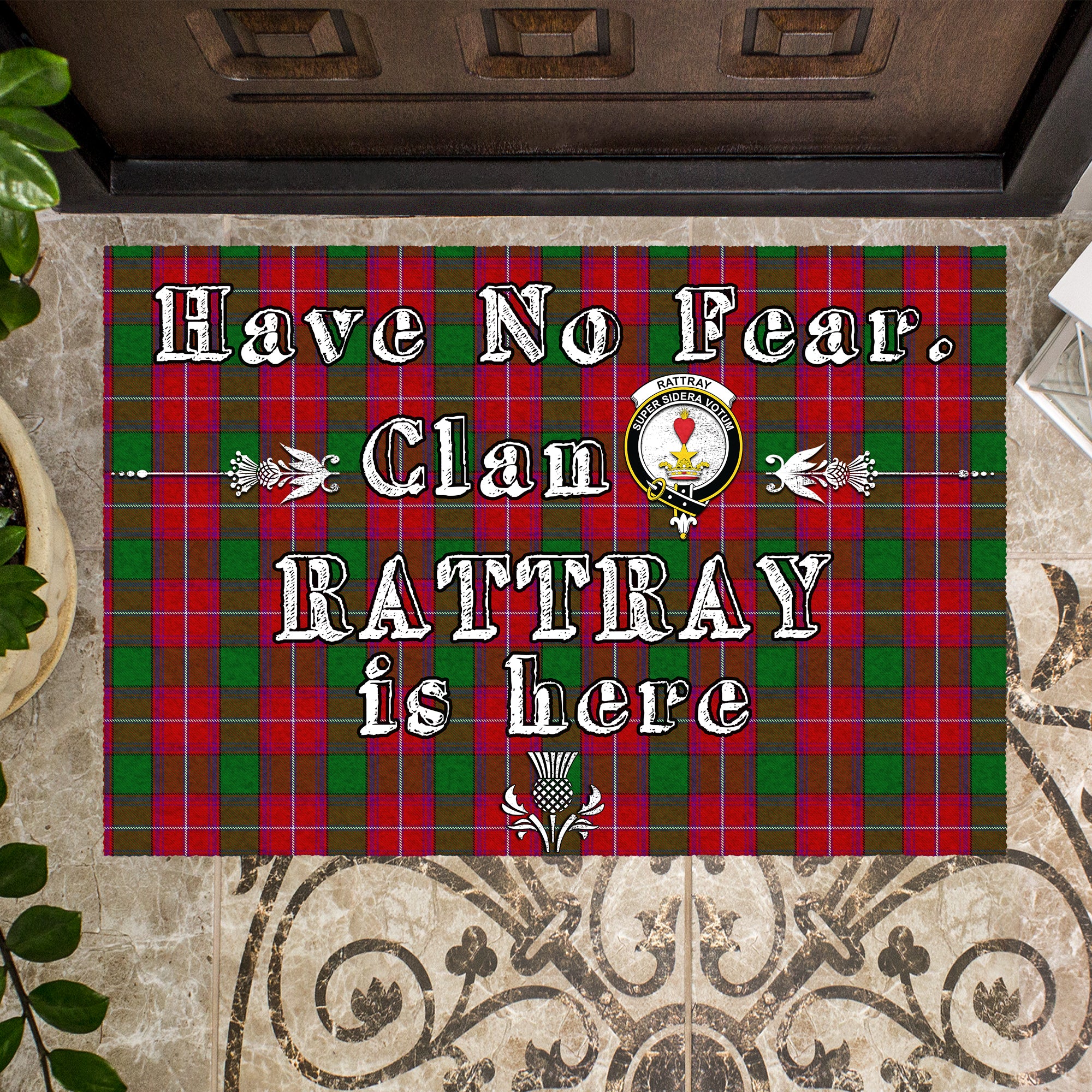 rattray-clan-tartan-door-mat-family-crest-have-no-fear-tartan-door-mat
