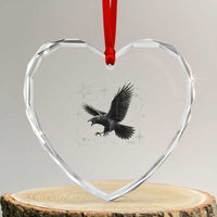 Raven Crow Y2k Heart Crystal Glass Ornament Gothic Cyber Sigilism Occult Dark Academia Black Bird Graphic