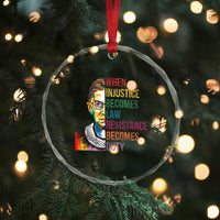 RBG Quote Crystal Glass Ornament When Injustice Becomes Law Resistance Becomes Duty TS02