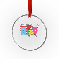 Read Lover America Map Crystal Glass Ornament National Reading Month Bookish Book Lovers TS02