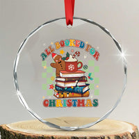 Reading Christmas Crystal Glass Ornament All Booked For Xmas Books and Cocoa Lover TS02