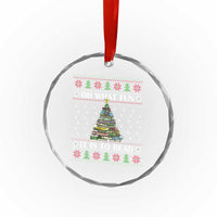 Reading Christmas Crystal Glass Ornament Oh What Fun It Is To Read Books Xmas Tree Funny Ugly Sweater TS02