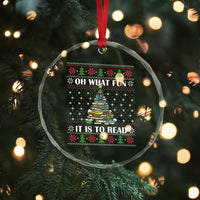 Reading Christmas Crystal Glass Ornament Oh What Fun It Is To Read Books Xmas Tree Funny Ugly Sweater TS02