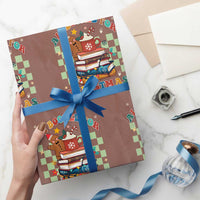 Reading Christmas Wrapping Paper Roll All Booked For Xmas Books and Cocoa Lover
