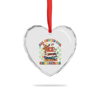 Reading Christmas Heart Crystal Glass Ornament All Booked For Xmas Books and Cocoa Lover - Wonder Print Shop