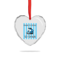 Ready To Attack 1st Grade Heart Crystal Glass Ornament Funny Shark Driving Car Back To School