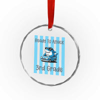 Ready To Attack 3rd Grade Crystal Glass Ornament Funny Shark Driving Car Back To School