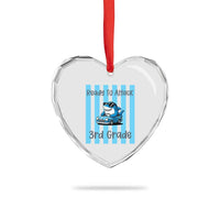 Ready To Attack 3rd Grade Heart Crystal Glass Ornament Funny Shark Driving Car Back To School