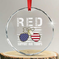 Red Friday Crystal Glass Ornament R.E.D Remember Everyone Deployed American Flag Glasses Dog Tag TS02